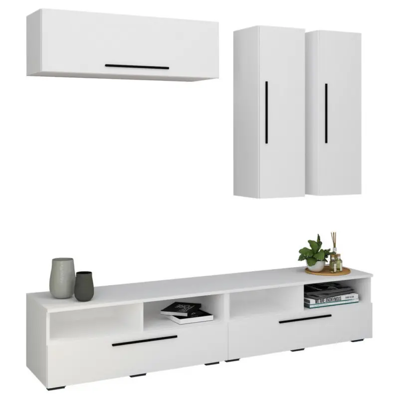 Wohnwand in Wei&szlig; 190/200/40 cm