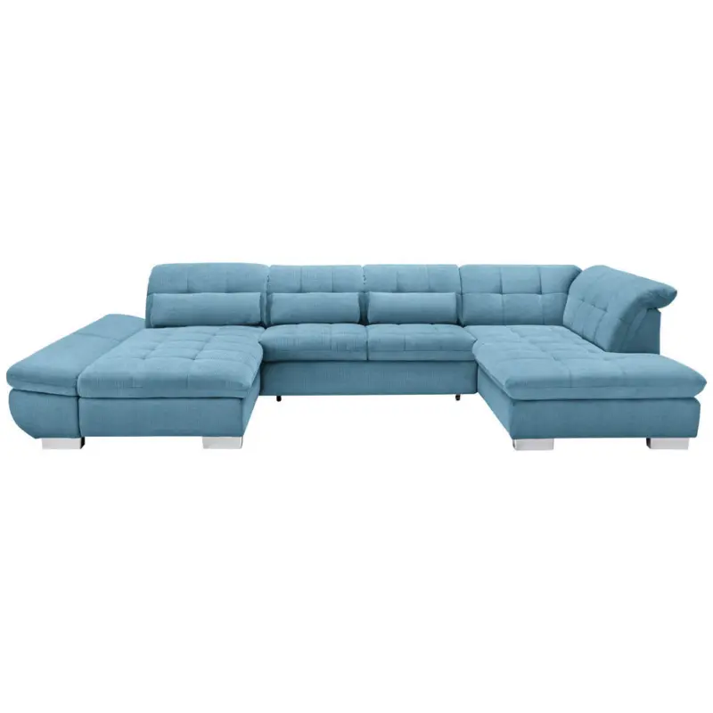 Wohnlandschaft in Mikrofaser Pastellblau