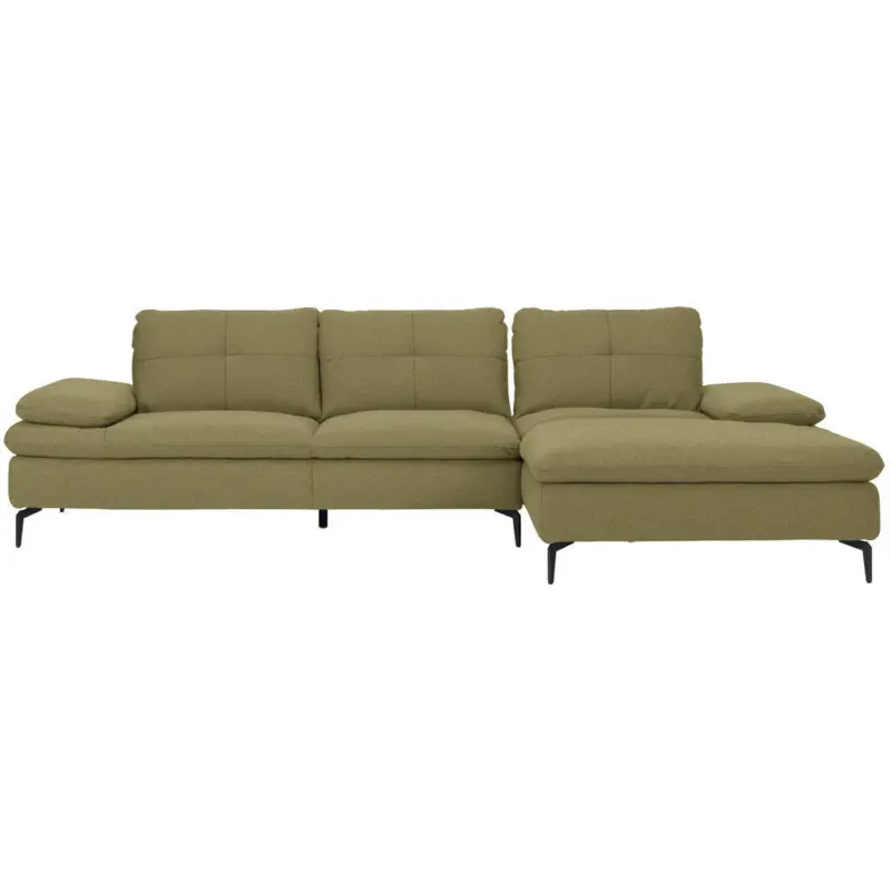 Ecksofa in Webstoff Olivgr&uuml;n 301/179 cm