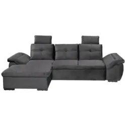 Ecksofa in Mikrovelours Grau