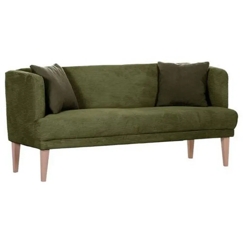 Sitzbank in Textil Eichefarben, Dunkelgr&uuml;n