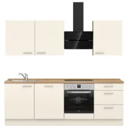 K&uuml;chenleerblock 240 cm in Eichefarben, Magnolie