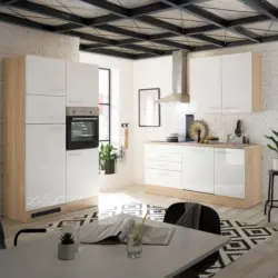 K&uuml;chenleerblock 310 cm in Wei&szlig;, Sonoma Eiche