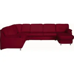 Wohnlandschaft in Echtleder Rot