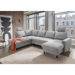 Wohnlandschaft Passione in Chenille Grau