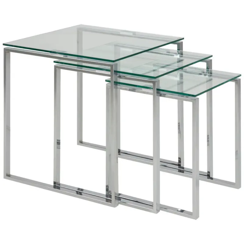 Beistelltischset in Glas 36-50/36-50/45-55 cm