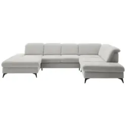 Wohnlandschaft in Chenille Cappuccino