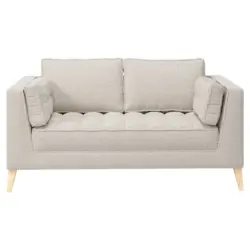 2-Sitzer-Sofa in Boucl&eacute; Wei&szlig;