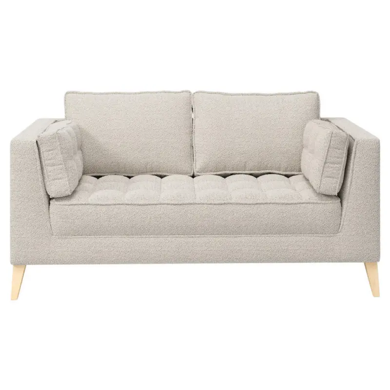 2-Sitzer-Sofa in Boucl&eacute; Wei&szlig;