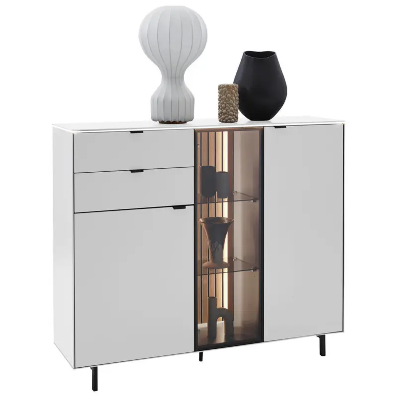 Highboard Wei&szlig; 141,2/120/40 cm