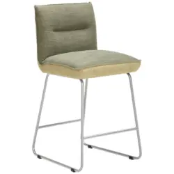 Tresenstuhl in Gr&uuml;n, Edelstahlfarben, Hellgr&uuml;n