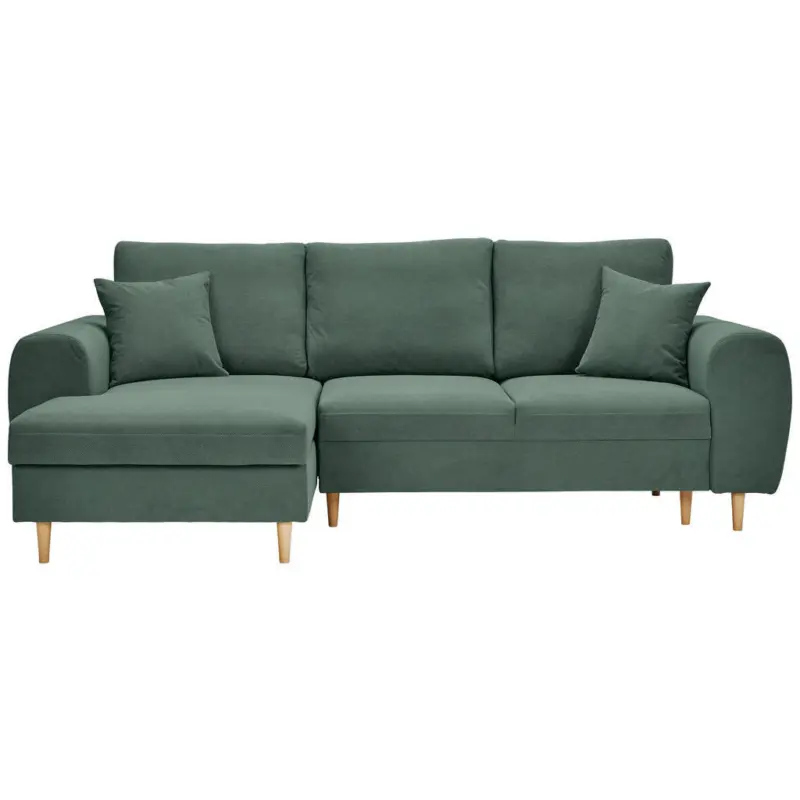 Ecksofa in Webstoff Gr&uuml;n 145/240 cm