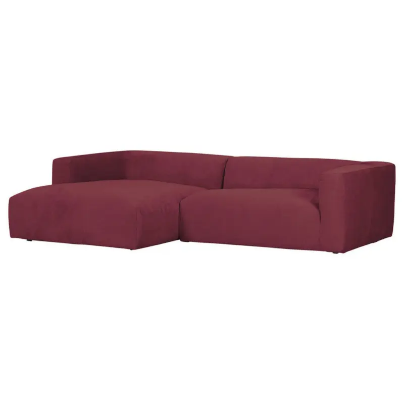 Ecksofa in Chenille Weinrot 175/280 cm