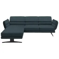 Ecksofa in Flachgewebe Petrol 176-217/279-327 cm