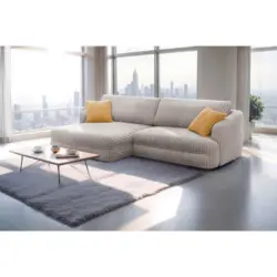 Ecksofa Lush in Cord Hellbraun 161/284 cm