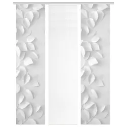 Fl&auml;chenvorhang in Wei&szlig;, Grau Hochglanz blickdicht