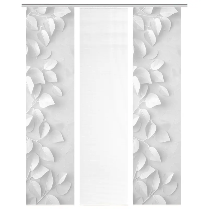 Fl&auml;chenvorhang in Wei&szlig;, Grau Hochglanz blickdicht