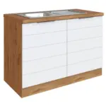 XXXLutz Lauterach - Ihr M&ouml;belhaus bei Bregenz Sp&uuml;lenunterschrank 120/86/60 cm in Wei&szlig;, Eiche Wotan