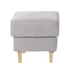 Hocker in Textil Silberfarben