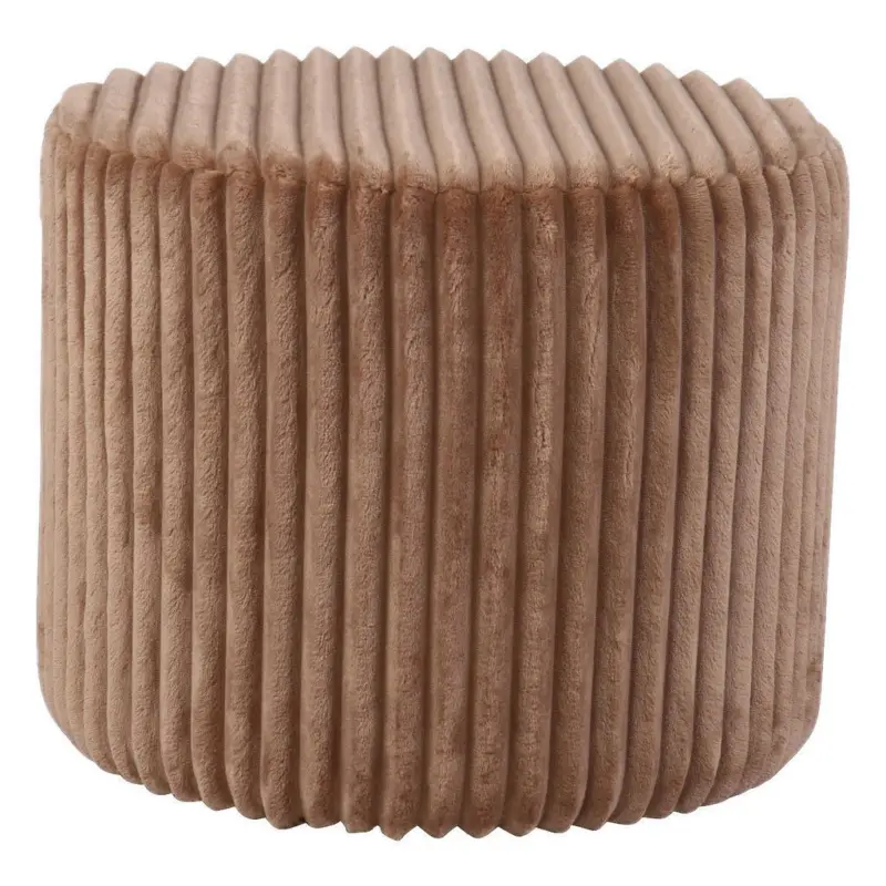 Hocker in Holz, Textil Hellbraun