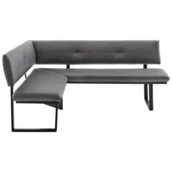 Eckbank 140/180 cm in Schwarz, Dunkelgrau