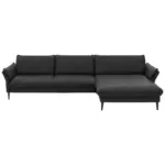 XXXLutz Lauterach - Ihr M&ouml;belhaus bei Bregenz Ecksofa in Echtleder Schwarz 334/172 cm
