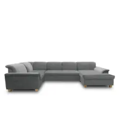 Wohnlandschaft in Mikrofaser Dunkelgrau