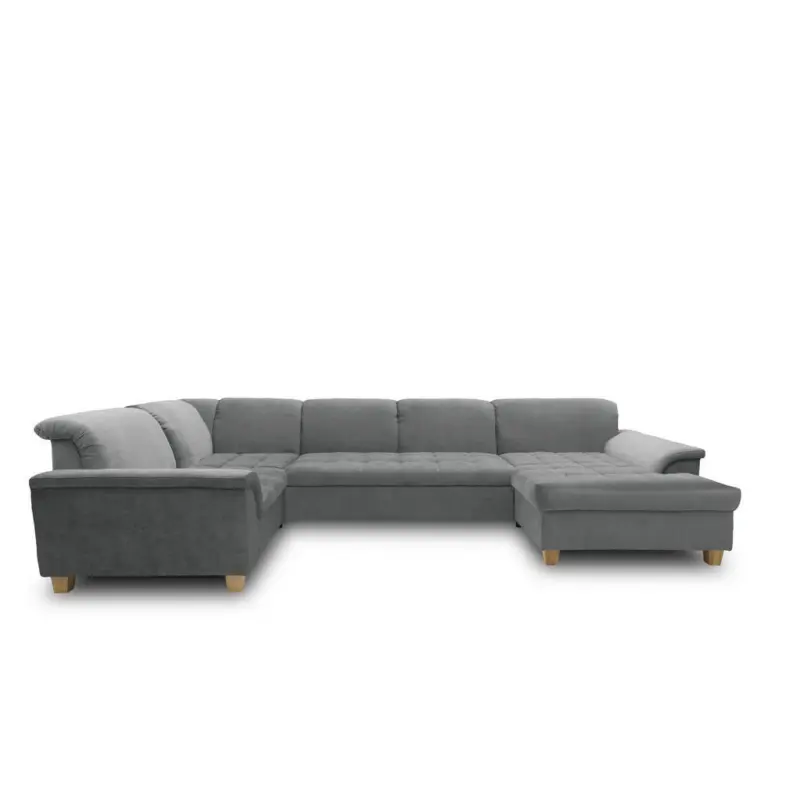 Wohnlandschaft in Mikrofaser Dunkelgrau