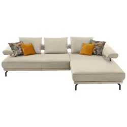 Ecksofa in Echtleder Creme 305/224 cm