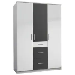 Kleiderschrank in Graphitfarben, Wei&szlig;