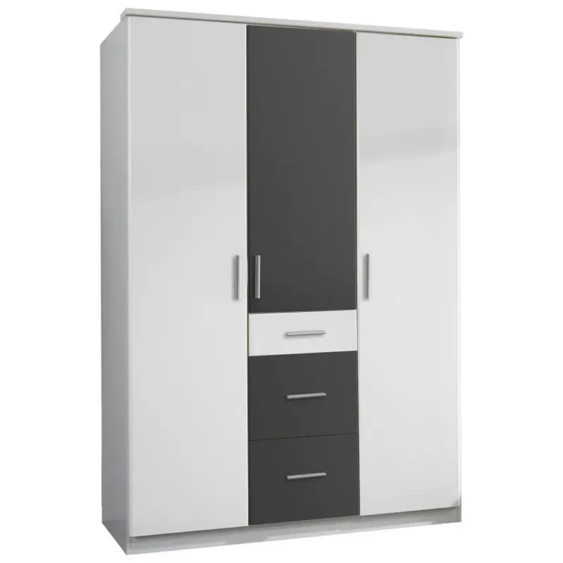 Kleiderschrank in Graphitfarben, Wei&szlig;