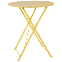 Gartentisch Metall Gelb rund