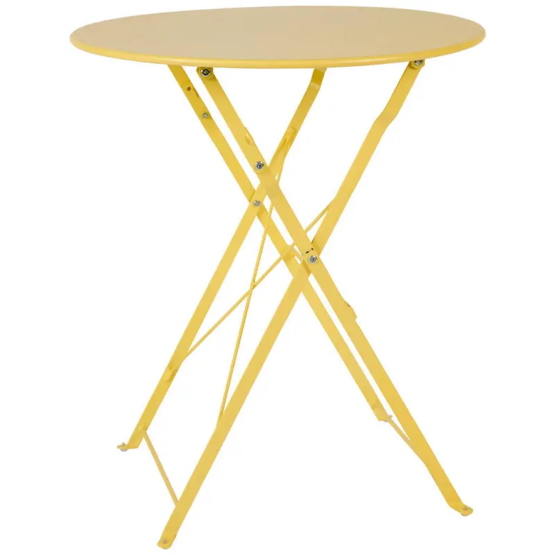 Gartentisch Metall Gelb rund