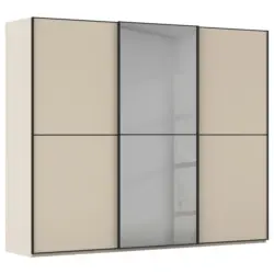 Schwebet&uuml;renschrank in Schwarz, Champagner