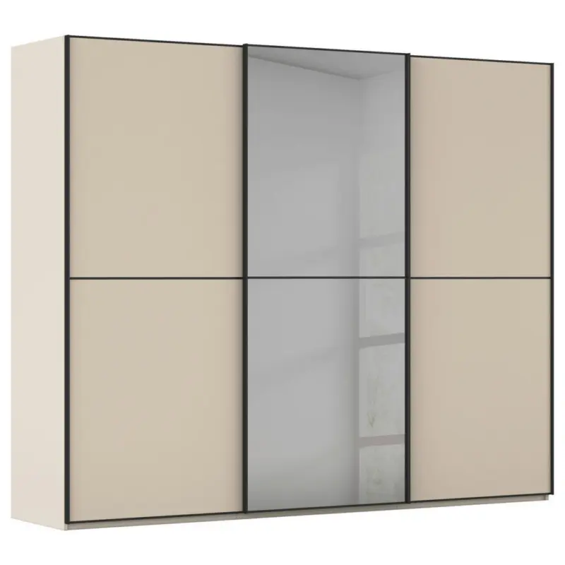 Schwebet&uuml;renschrank in Schwarz, Champagner