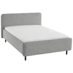 Polsterbett Lattenrost, Bettkasten Grau, Hellgrau 140/200 cm