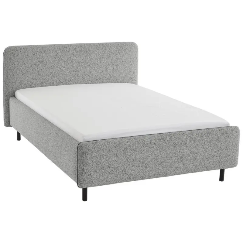 Polsterbett Lattenrost, Bettkasten Grau, Hellgrau 140/200 cm