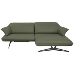 Ecksofa in Echtleder Gr&uuml;n 252/169 cm