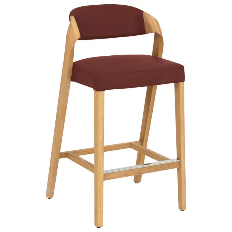 Tresenstuhl in Weinrot, Wildeiche