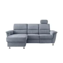 Ecksofa in Chenille Hellblau 165/231 cm