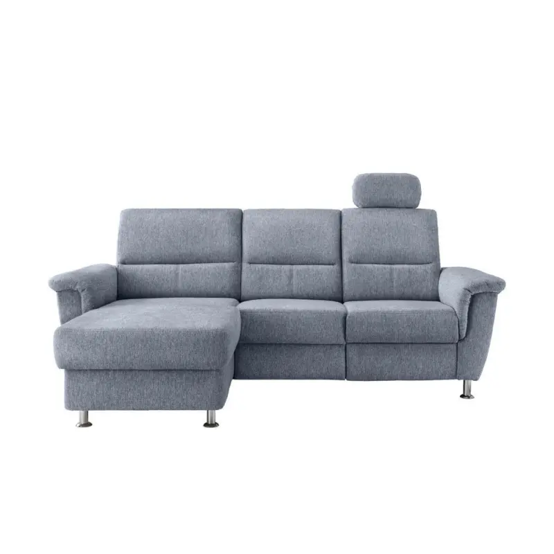 Ecksofa in Chenille Hellblau 165/231 cm