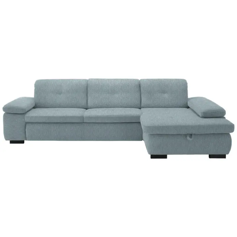 Ecksofa in Flachgewebe T&uuml;rkis 297/174 cm