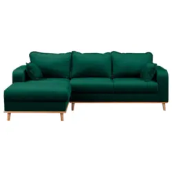 Ecksofa Beata in Mikrofaser Gr&uuml;n 150/230 cm