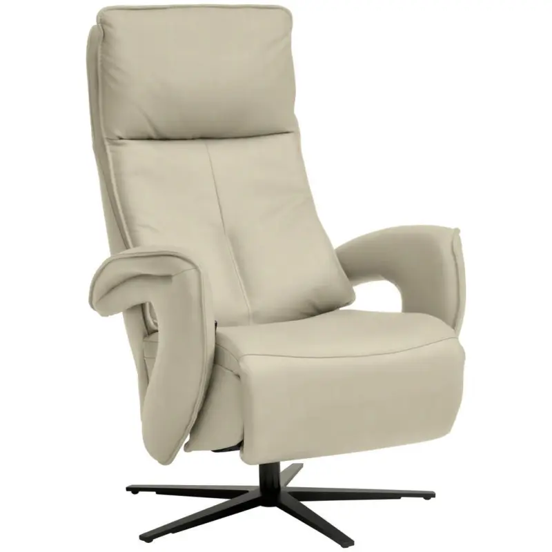 Relaxsessel in Leder Creme, Naturfarben