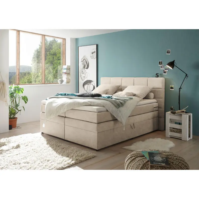 Boxspringbett 180/200 cm in Sandfarben