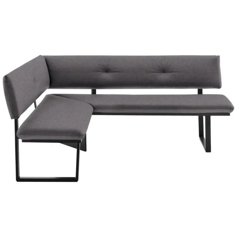 Eckbank 150/190 cm in Grau, Schwarz