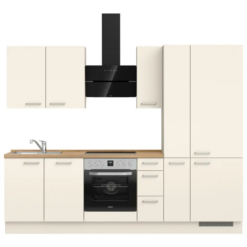 K&uuml;chenleerblock 270 cm in Eichefarben, Magnolie