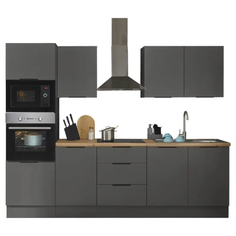 K&uuml;chenblock in Graphitfarben