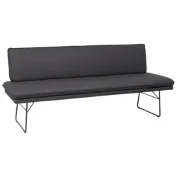 Sitzbank in Metall, Textil Schwarz