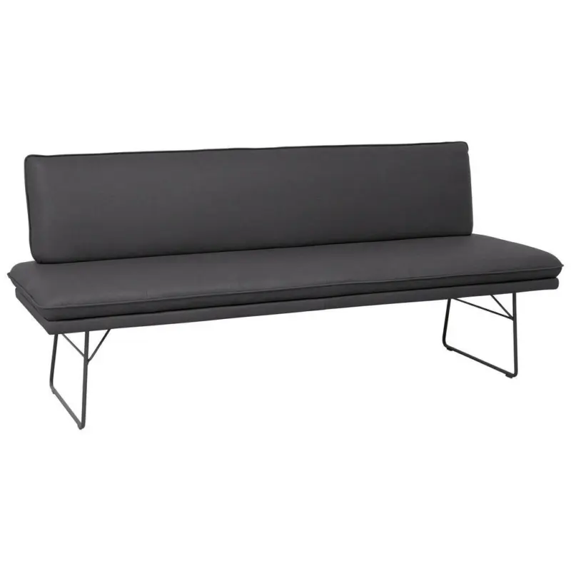 Sitzbank in Metall, Textil Schwarz